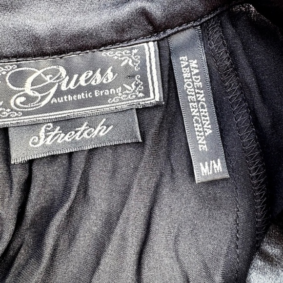 Y2K GUESS Authentic Brand Stretch Silk Blouse Sz Medium - Picture 2 of 14